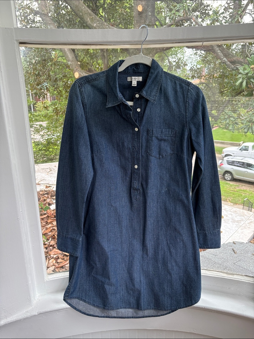 J. Crew Dark Blue Denim Shirt Dress-Size 4